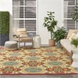 Nourison Aloha 7' x 10' Red/Multi Tropical Indoor/Outdoor Rug