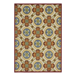 Nourison Aloha 7' x 10' Red/Multi Tropical Indoor/Outdoor Rug