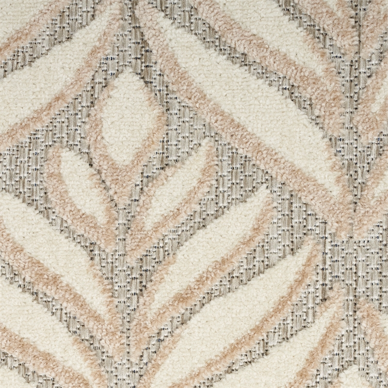 Nourison Aloha 3' x 4' Ivory Gray Fabric Tropical Area Rug (3' x 4')