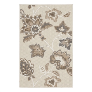 Nourison Aloha 2'8&quot x 4' Beige Farmhouse Indoor/Outdoor Rug