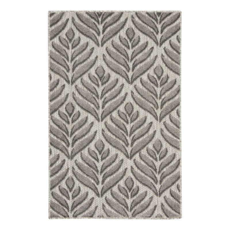 Nourison Aloha 3' x 4' Charcoal Fabric Tropical Area Rug (3' x 4')