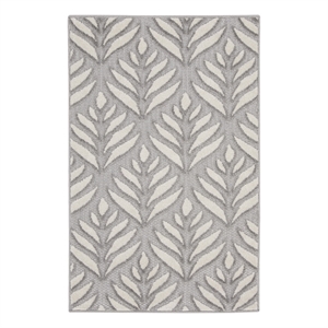 Nourison Aloha 3' x 4' Gray Fabric Tropical Area Rug (3' x 4')