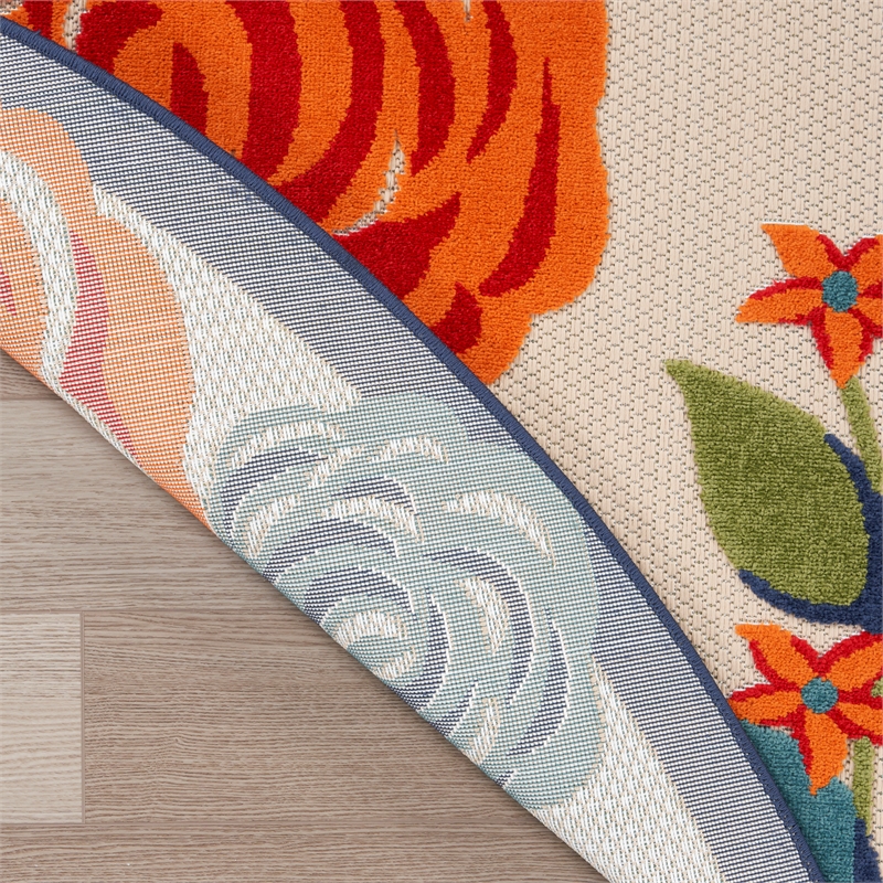 Nourison Aloha 8' x Round Multicolor Fabric Contemporary Area Rug (8' Round)