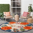 Nourison Aloha 8' x Round Multicolor Fabric Contemporary Area Rug (8' Round)