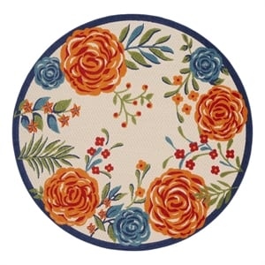 Nourison Aloha 8' x Round Multicolor Fabric Contemporary Area Rug (8' Round)