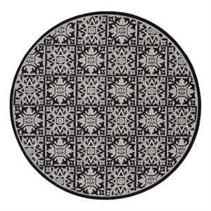 Nourison Aloha 7'10&quot x round Black White   Area Rug