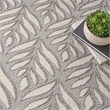 Nourison Aloha 8' x Round Gray Fabric Tropical Area Rug (8' Round)