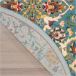 Nourison Allur 5' x Round Turquoise Ivory Fabric Bohemian Area Rug (5' Round)