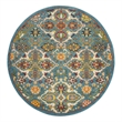 Nourison Allur 5' x Round Turquoise Ivory Fabric Bohemian Area Rug (5' Round)