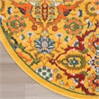 Nourison Allur 5' x Round Yellow Multicolor Fabric Bohemian Area Rug (5' Round)