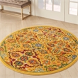 Nourison Allur 5' x Round Yellow Multicolor Fabric Bohemian Area Rug (5' Round)