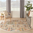 Nourison Allur 8' x Round Ivory Multicolor Fabric Bohemian Area Rug (8' Round)