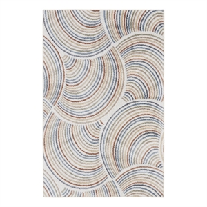 Nourison Astra Machine Washable 4' x 6' Ivory/Multi Mid-Century Indoor Rug