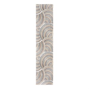 Nourison Astra Machine Washable 2'2&quot x 12' Ivory/Multi Mid-Century Indoor Rug