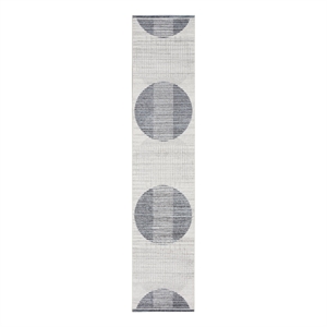 Nourison Astra Machine Washable 2'2&quot x 12' Ivory Blue Mid-Century Indoor Rug
