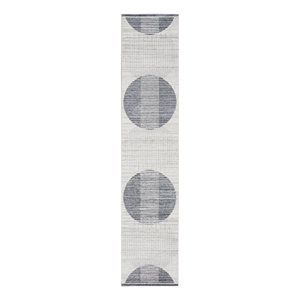 Nourison Astra Machine Washable 2'2&quot x 10' Ivory Blue Mid-Century Indoor Rug