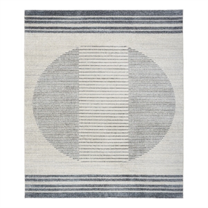 Nourison Astra Machine Washable 7'10&quot x 10' Ivory Blue Mid-Century Indoor Rug