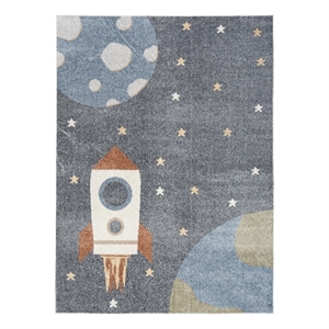 Nourison Astra Machine Washable 5'3&quot x 7' Sky Blue Indoor Rug