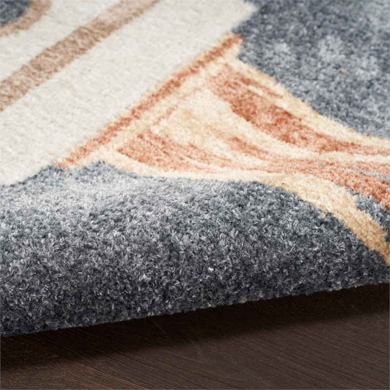 Nourison Astra Machine Washable 4' x 6' Sky Blue Indoor Rug