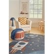 Nourison Astra Machine Washable 4' x 6' Sky Blue Indoor Rug