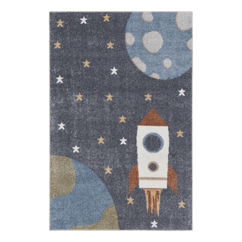 Nourison Astra Machine Washable 4' x 6' Sky Blue Indoor Rug