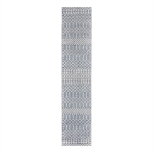 Nourison Astra Machine Washable 2'2&quot x 10' Blue Bohemian Indoor Rug