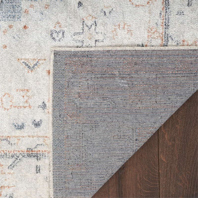 Nourison Home Astra Machine Washable 7' x 9' Light Blue Fabric Area Rug