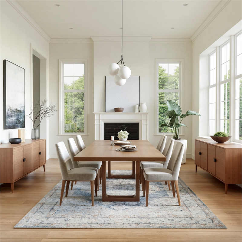 Nourison Home Astra Machine Washable 7' x 9' Light Blue Fabric Area Rug