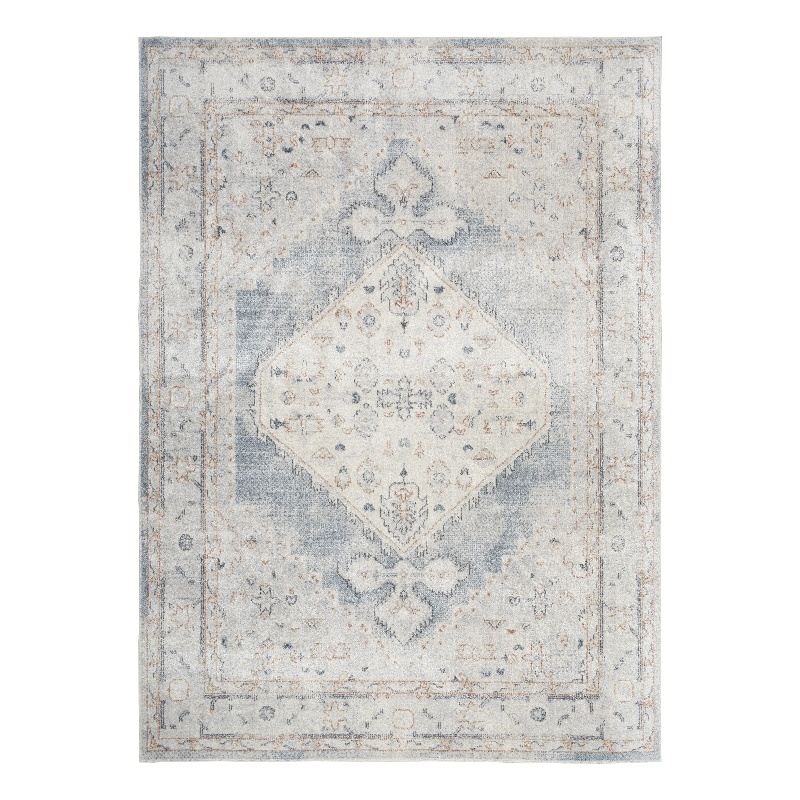 Nourison Home Astra Machine Washable 7' x 9' Light Blue Fabric Area Rug
