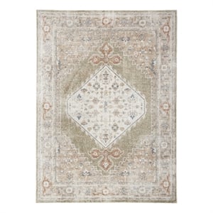 Nourison Home Astra Machine Washable 7' x 9' Sage Multicolor Fabric Area Rug