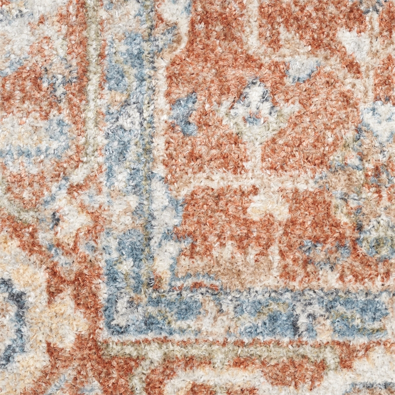 Nourison Home Astra Machine Washable 7' x 9' Denim Multicolor Fabric Area Rug