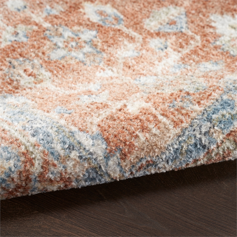 Nourison Home Astra Machine Washable 7' x 9' Denim Multicolor Fabric Area Rug