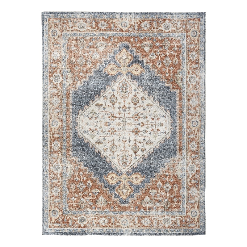 Nourison Home Astra Machine Washable 7' x 9' Denim Multicolor Fabric Area Rug