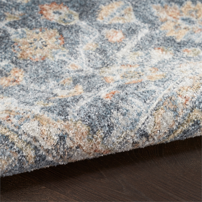 Nourison Home Astra Machine Washable 9' x 12' Gray Gold Fabric Area Rug