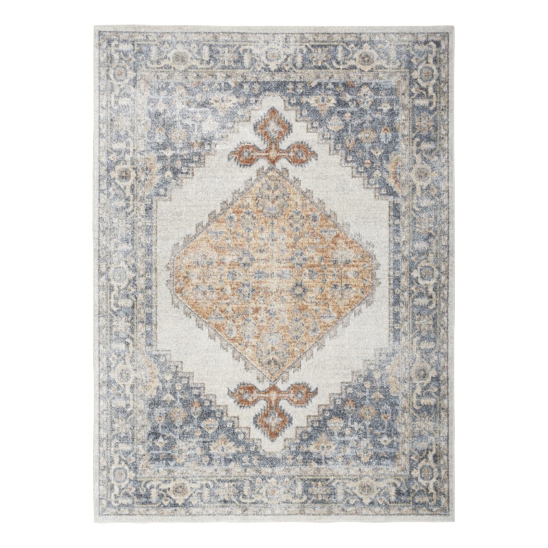 Nourison Home Astra Machine Washable 9' x 12' Gray Gold Fabric Area Rug