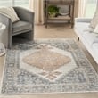 Nourison Home Astra Machine Washable 7' x 9' Blue Gold Fabric Area Rug