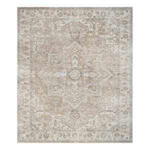 Nourison Home Astra Machine Washable 9' x 12' Beige Fabric Area Rug