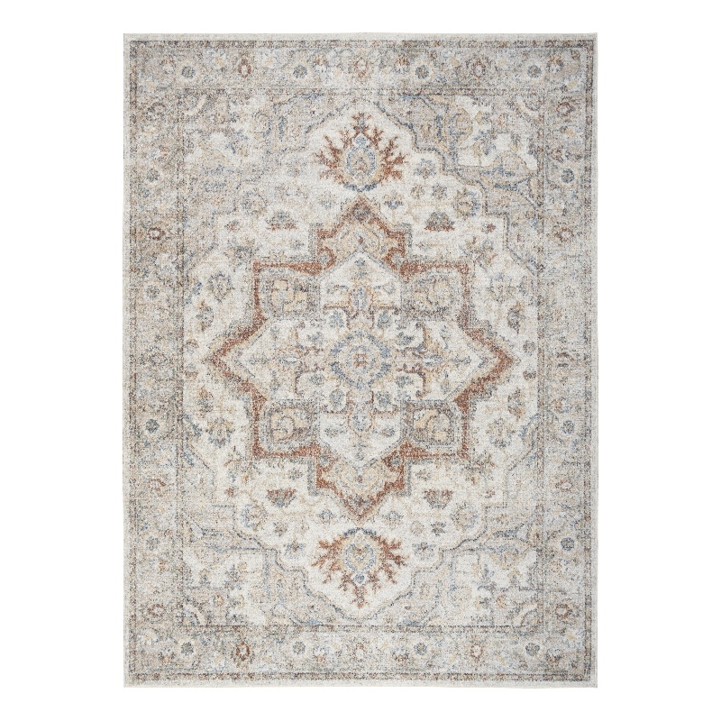 Nourison Home Astra Machine Washable 7' x 9' Gray Multicolor Fabric Area Rug