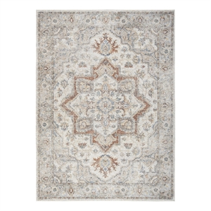 Nourison Home Astra Machine Washable 7' x 9' Gray Multicolor Fabric Area Rug