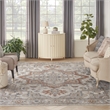 Astra Machine Washable Fabric  9' x 12' Gray Multi-color Vintage Indoor Rug