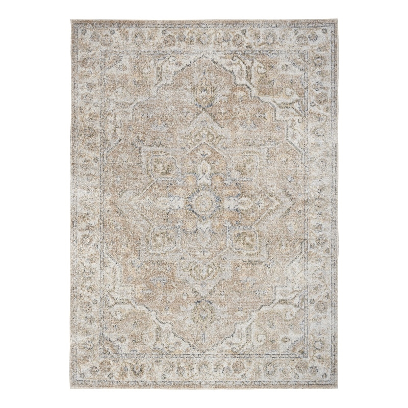 Nourison Home Astra Machine Washable 7' x 9' Beige Fabric Area Rug