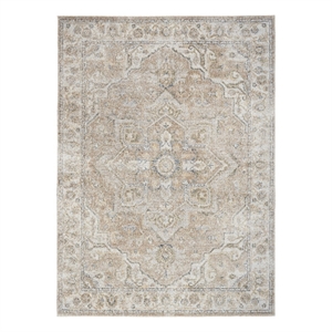 Nourison Home Astra Machine Washable 7' x 9' Beige Fabric Area Rug