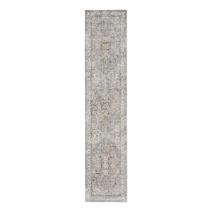 Nourison Astra Machine Washable 2'2&quot x 8' Denim Multi Vintage Indoor Rug
