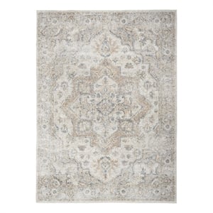 Nourison Home Astra Machine Washable 7' x 9' Silver Gray Fabric Area Rug