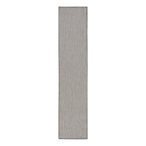 Nourison Courtyard 8' Runner Ivory Charcoal Fabric Modern Area Rug (8' Runner)