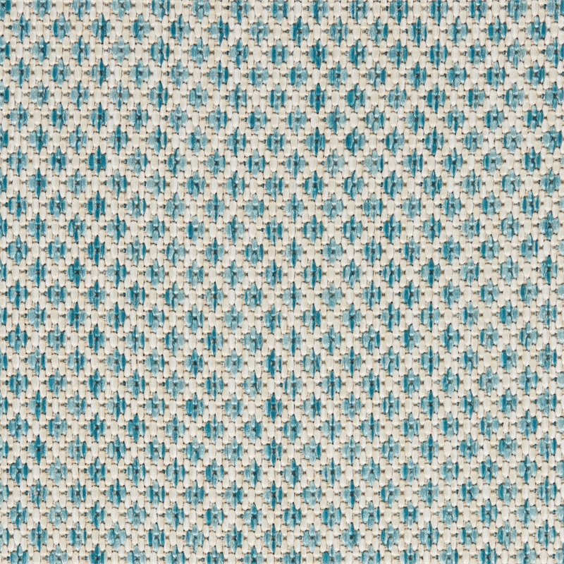Nourison Courtyard 5' x Square Ivory Aqua Fabric Modern Area Rug (5' Square)