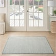 Nourison Courtyard 5' x Square Ivory Aqua Fabric Modern Area Rug (5' Square)