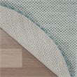 Nourison Courtyard 5' x 8' Oval Ivory Aqua Fabric Modern Area Rug (8' Oval)