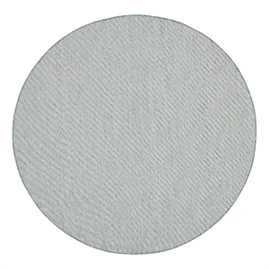 Nourison Courtyard 6' x Round Ivory Aqua Fabric Modern Area Rug (6' Round)
