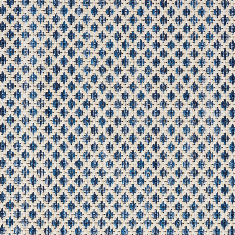 Nourison Courtyard 8' Runner Ivory Blue Fabric Modern Area Rug (8' Runner)